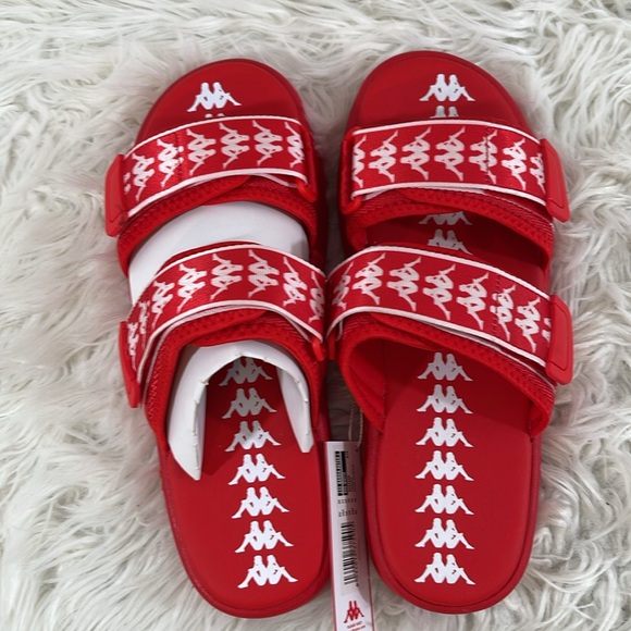 KAPPA 222 BANDA ASTER 1 SANDALS SLIDES - RED WHITE SIZE 11 NEW - Picture 6 of 15